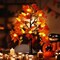 2 Pack Fall Lighted Maple Leaf Table Tree With 24 LED Lights (Orange)
